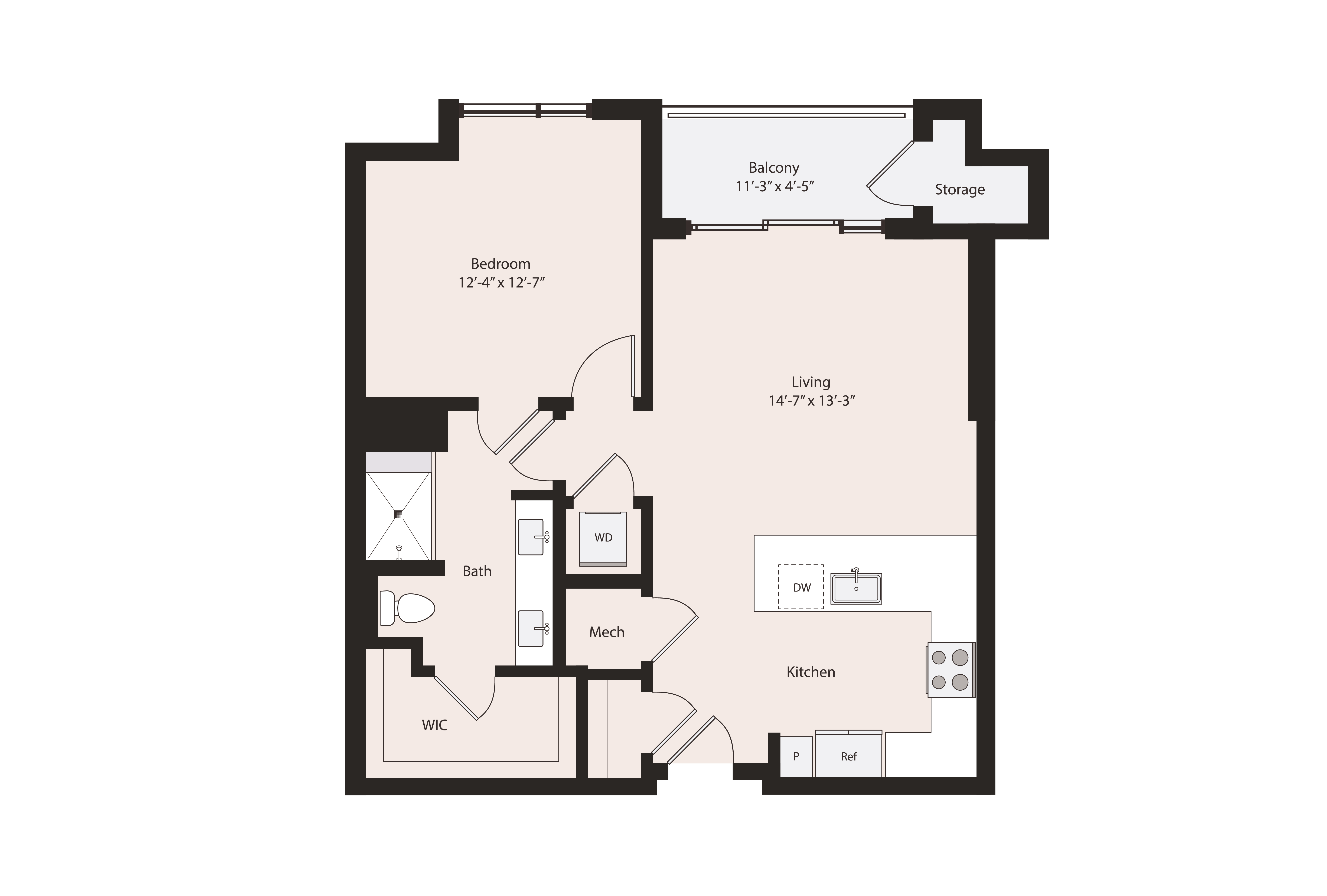 Floor plan layout diagram for A2-1